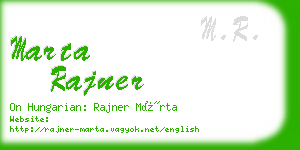 marta rajner business card